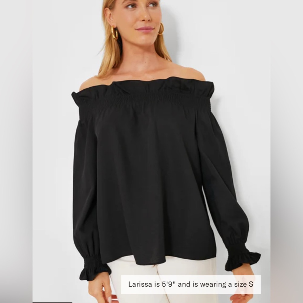 NWT Tuckernuck Black Off the Shoulder Marguerite Blouse